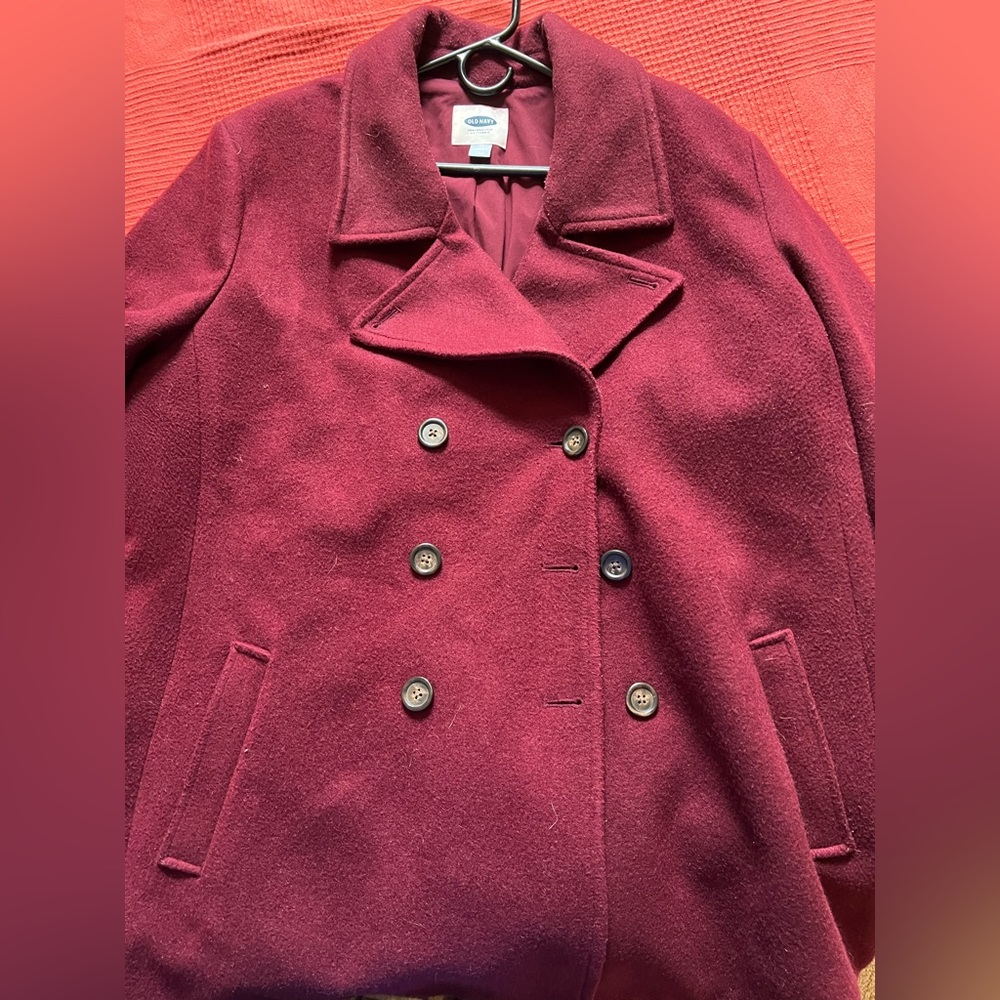 Maroon Wool Coat - image 2